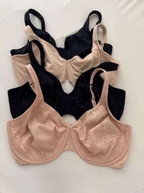 Lively Supportive Underwire Bra 4 piece Set in Black and Nude. Never worn